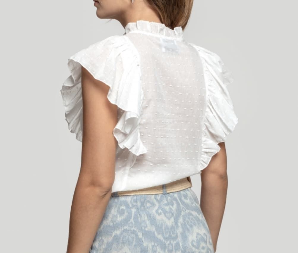 BLUSA BLANCA VOLANTES - Imagen 2