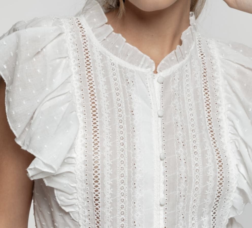 BLUSA BLANCA VOLANTES - Imagen 3