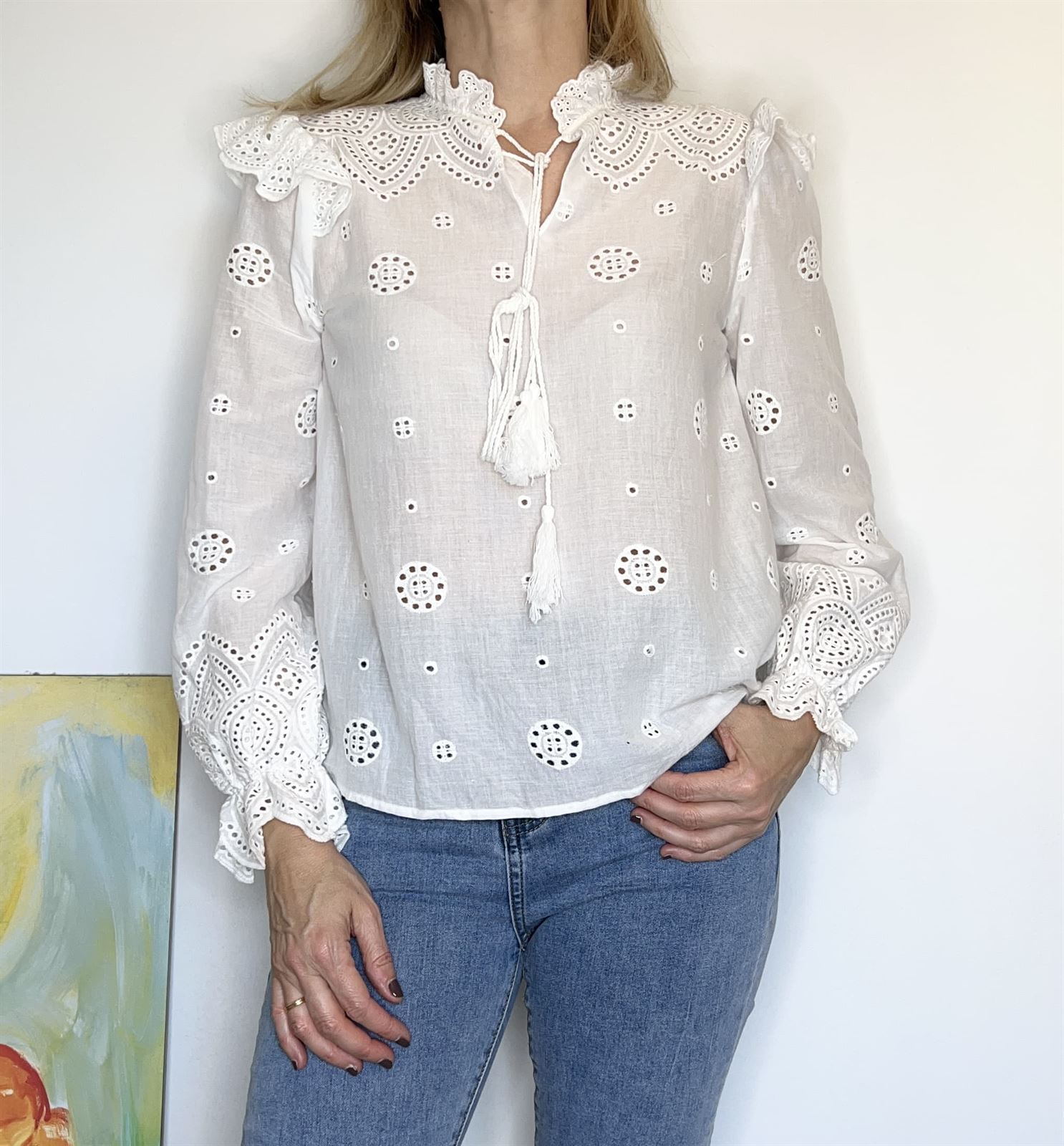 BLUSA BOHO CHIC BORDADA - Imagen 1