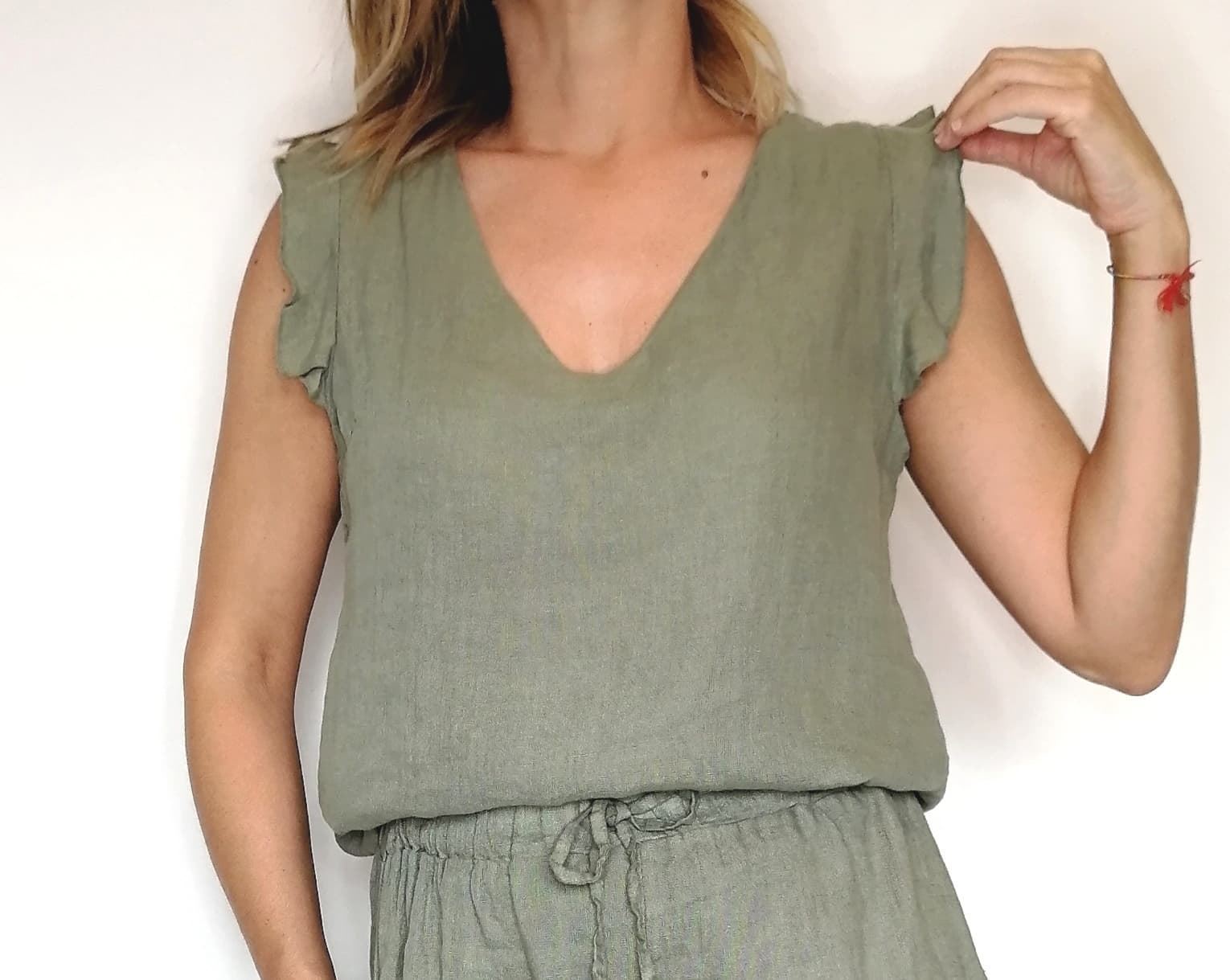 BLUSA LINO VERDE - Imagen 1