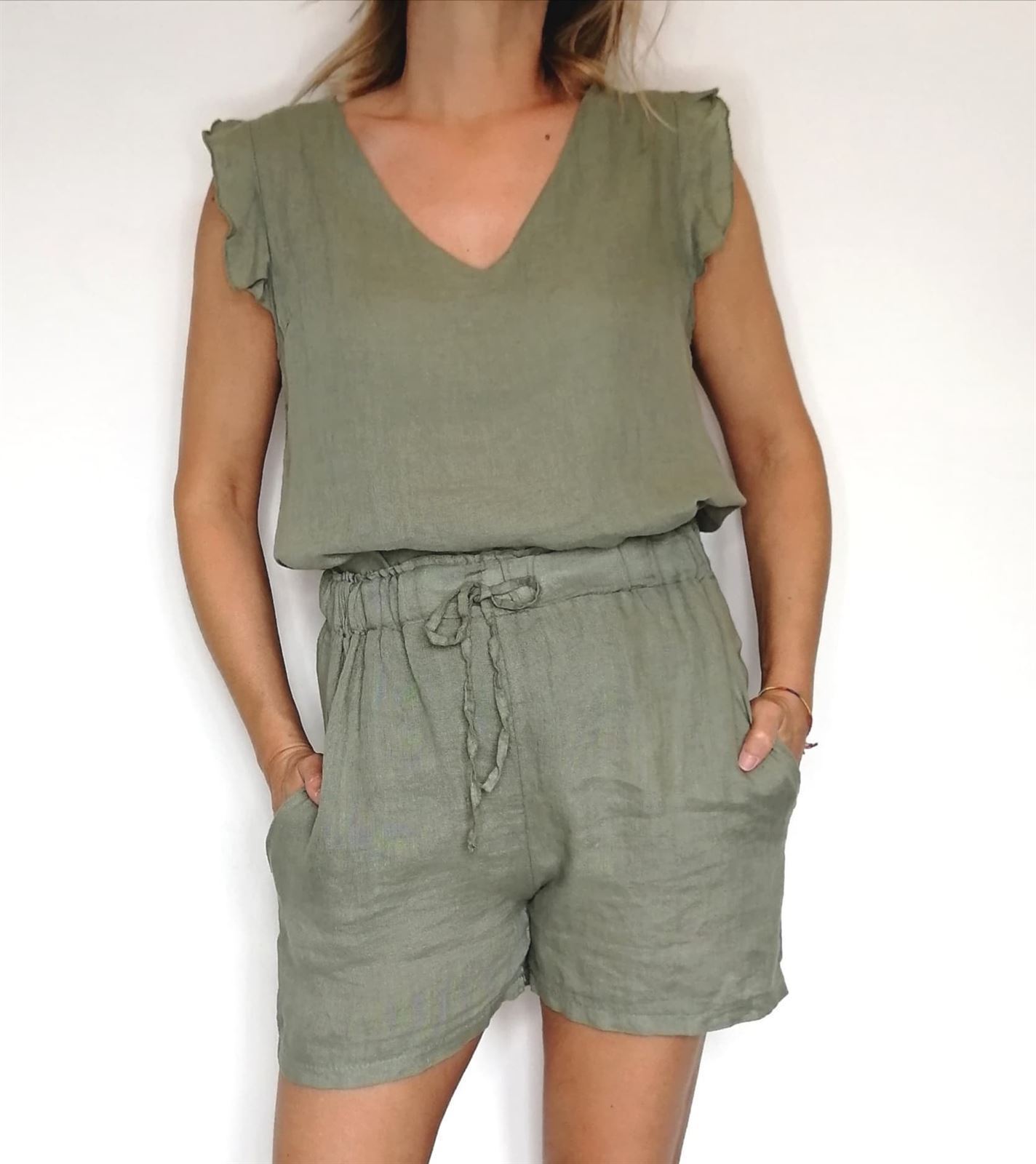 BLUSA LINO VERDE - Imagen 2