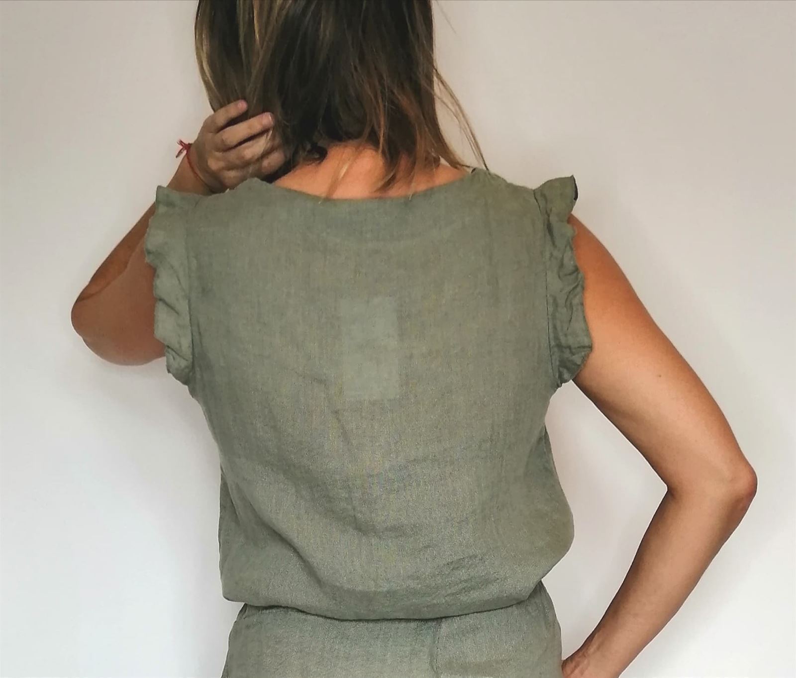 BLUSA LINO VERDE - Imagen 3