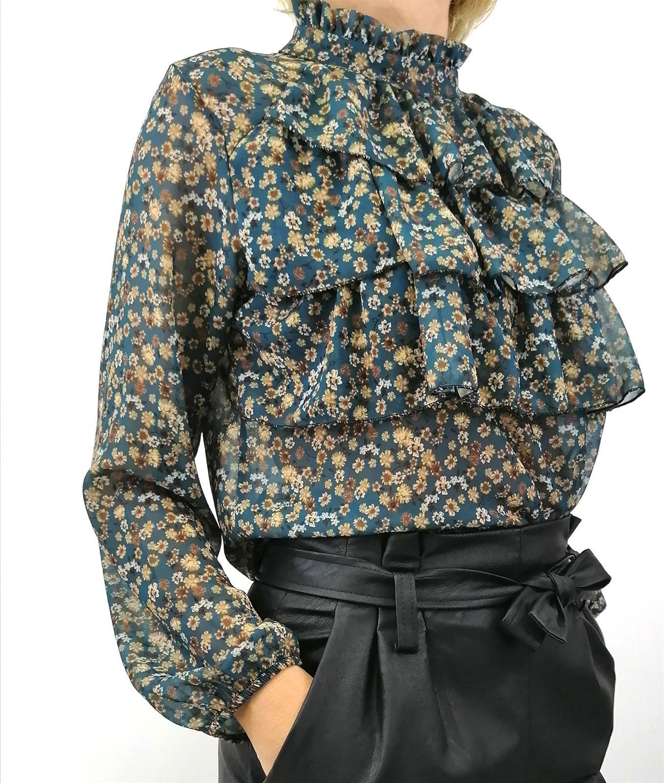 BLUSA VOLANTES FLORES - Imagen 3