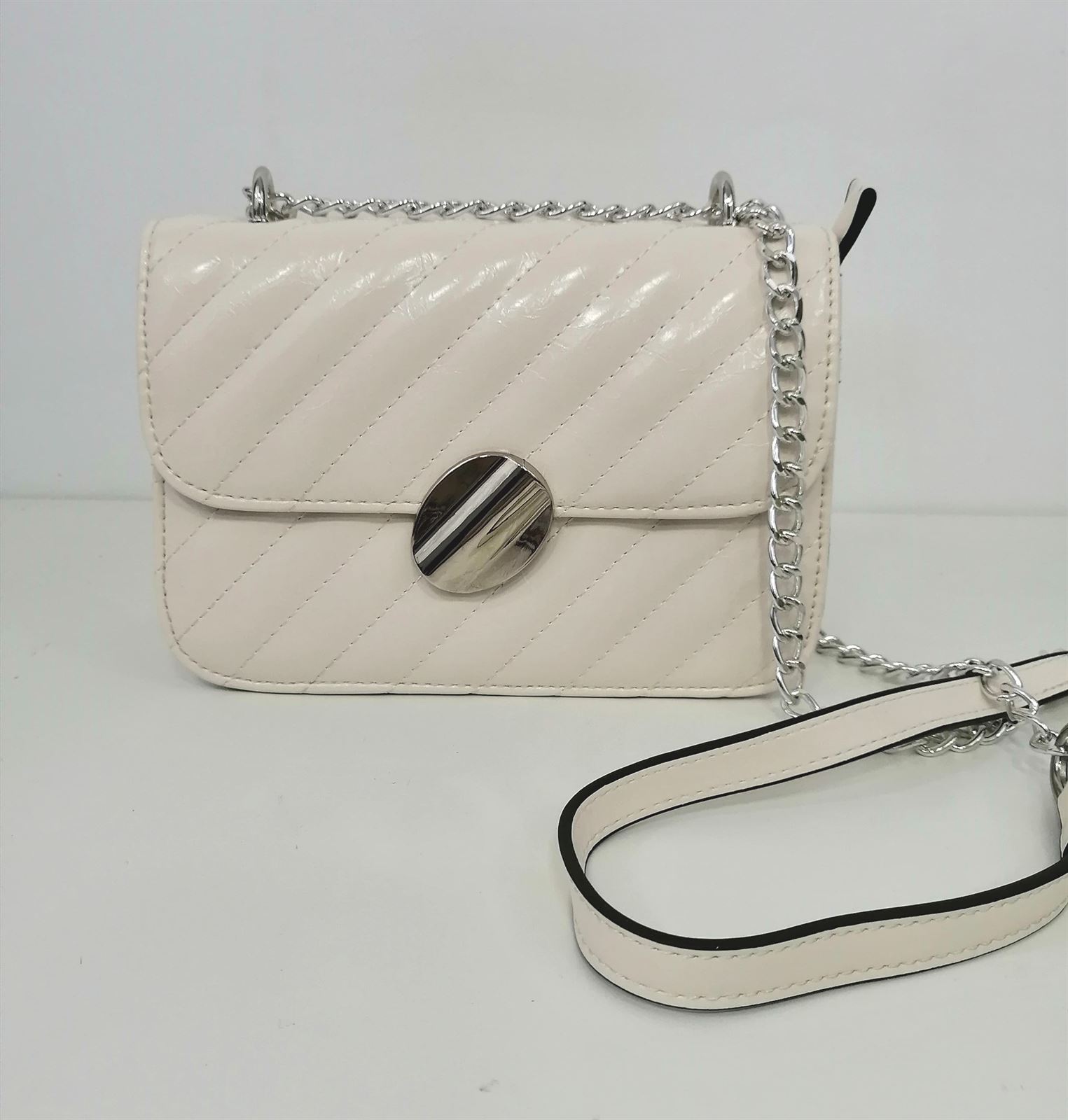 BOLSO CLUTCH CADENA BLANCO - Imagen 1