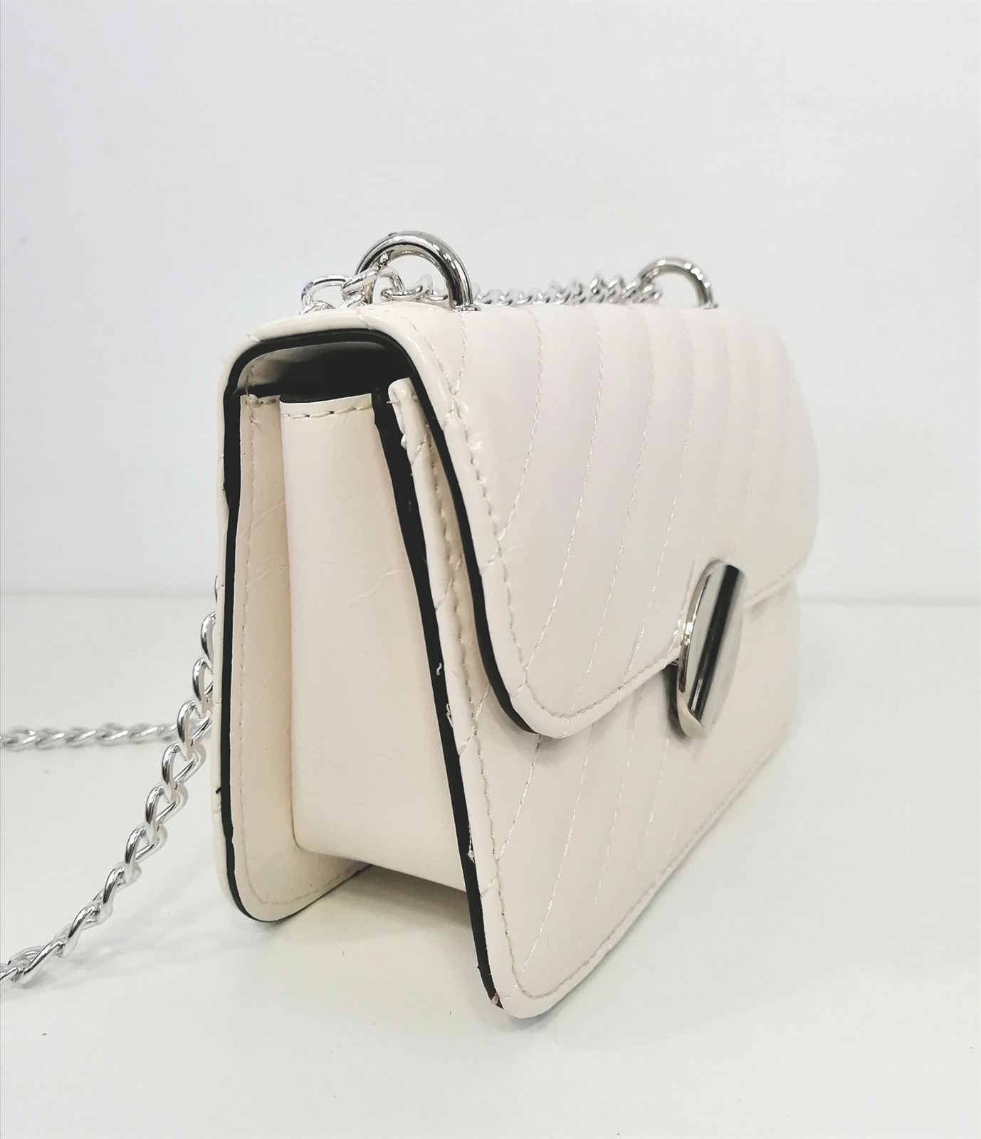 BOLSO CLUTCH CADENA BLANCO - Imagen 2