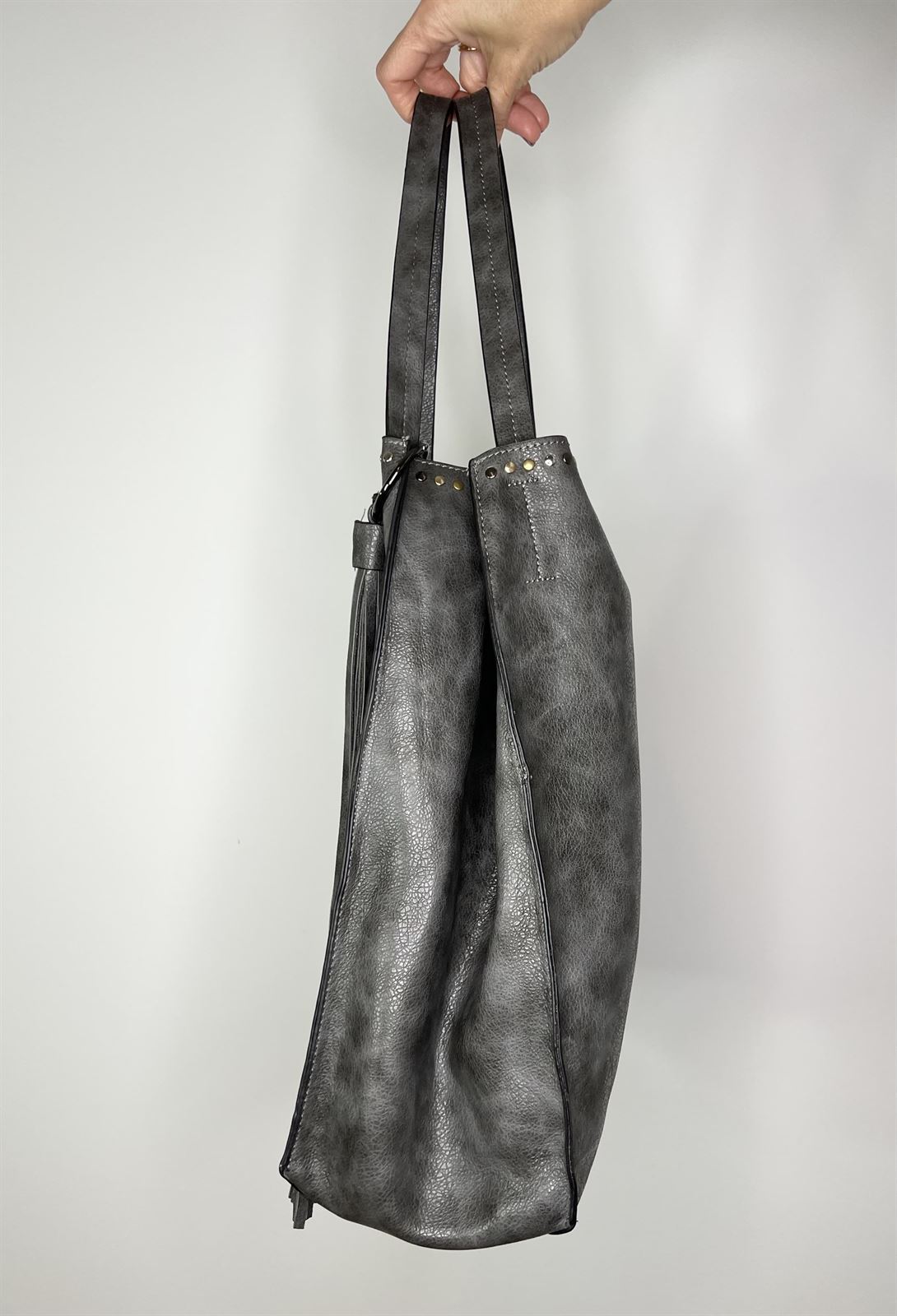 BOLSO FLECO GRIS - Imagen 2