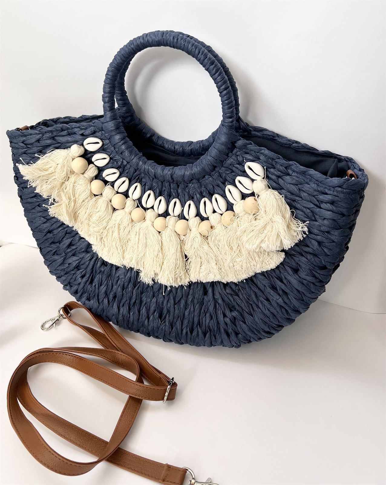 BOLSO MEDIA LUNA CONCHAS - Imagen 2