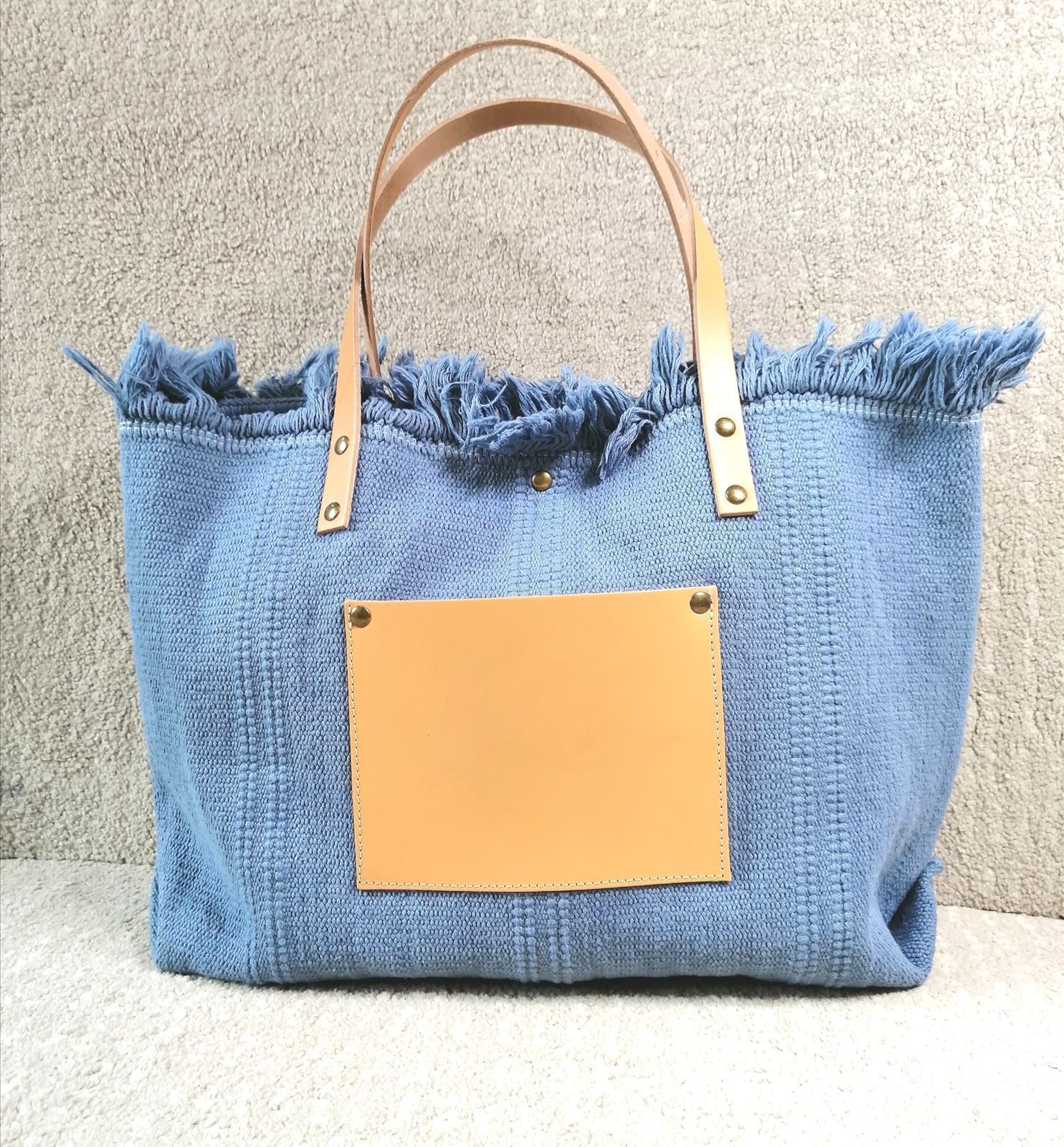 BOLSO SHOPPER FLECOS AZUL - Imagen 1