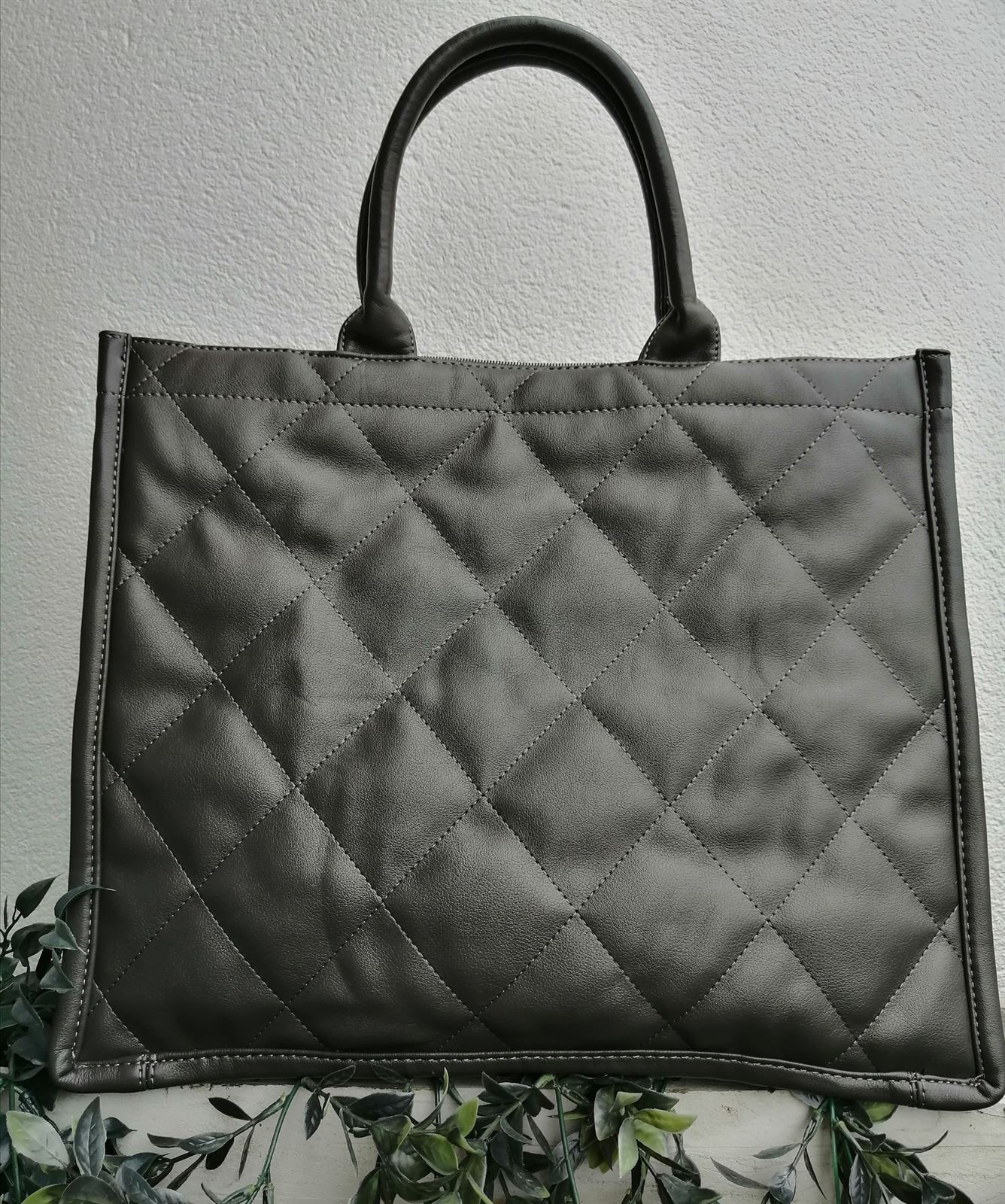 BOLSO SHOPPER GUATEADO GRIS - Imagen 2