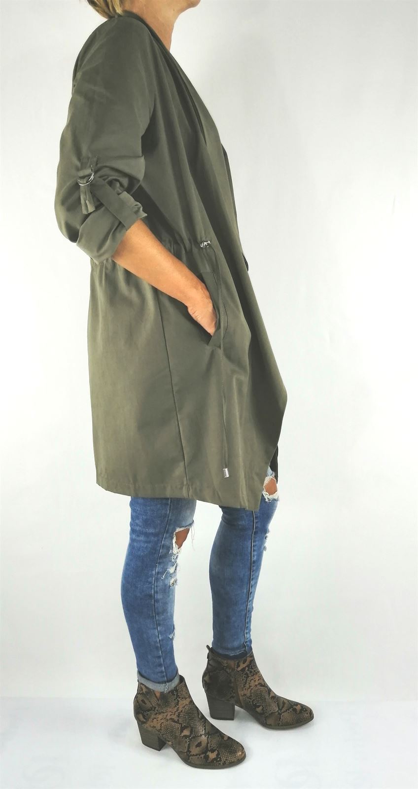 CHAQUETA GABARDINA FLUIDA CORDÓN - Imagen 2