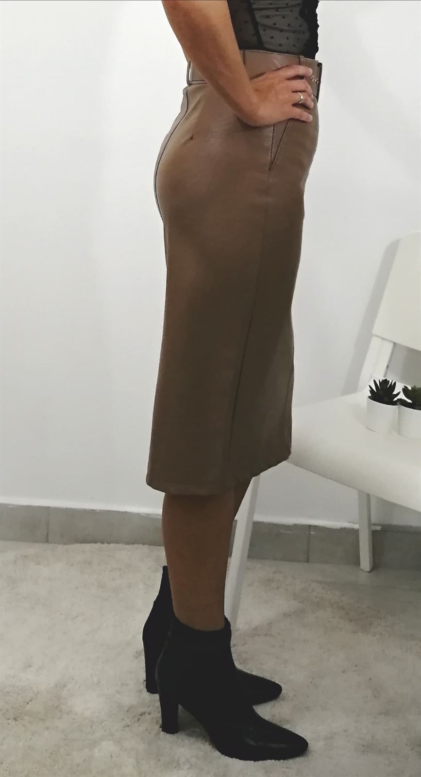 FALDA MIDI TUBO CAMEL - Imagen 3