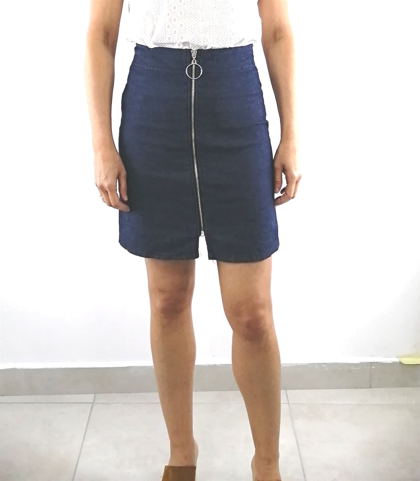 FALDA MINI DENIM CREMALLERA - Imagen 1