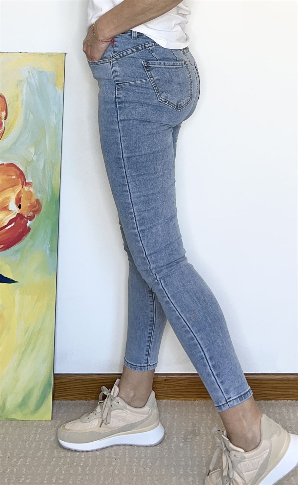 JEANS AZUL CLARO LAVADO SKINNY - Imagen 2