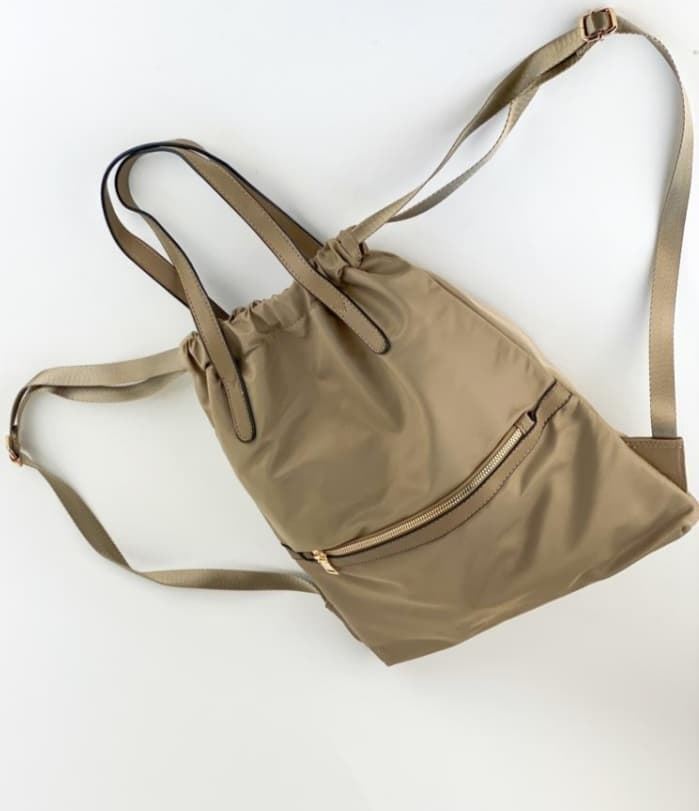 MOCHILA NYLON BEIGE - Imagen 1