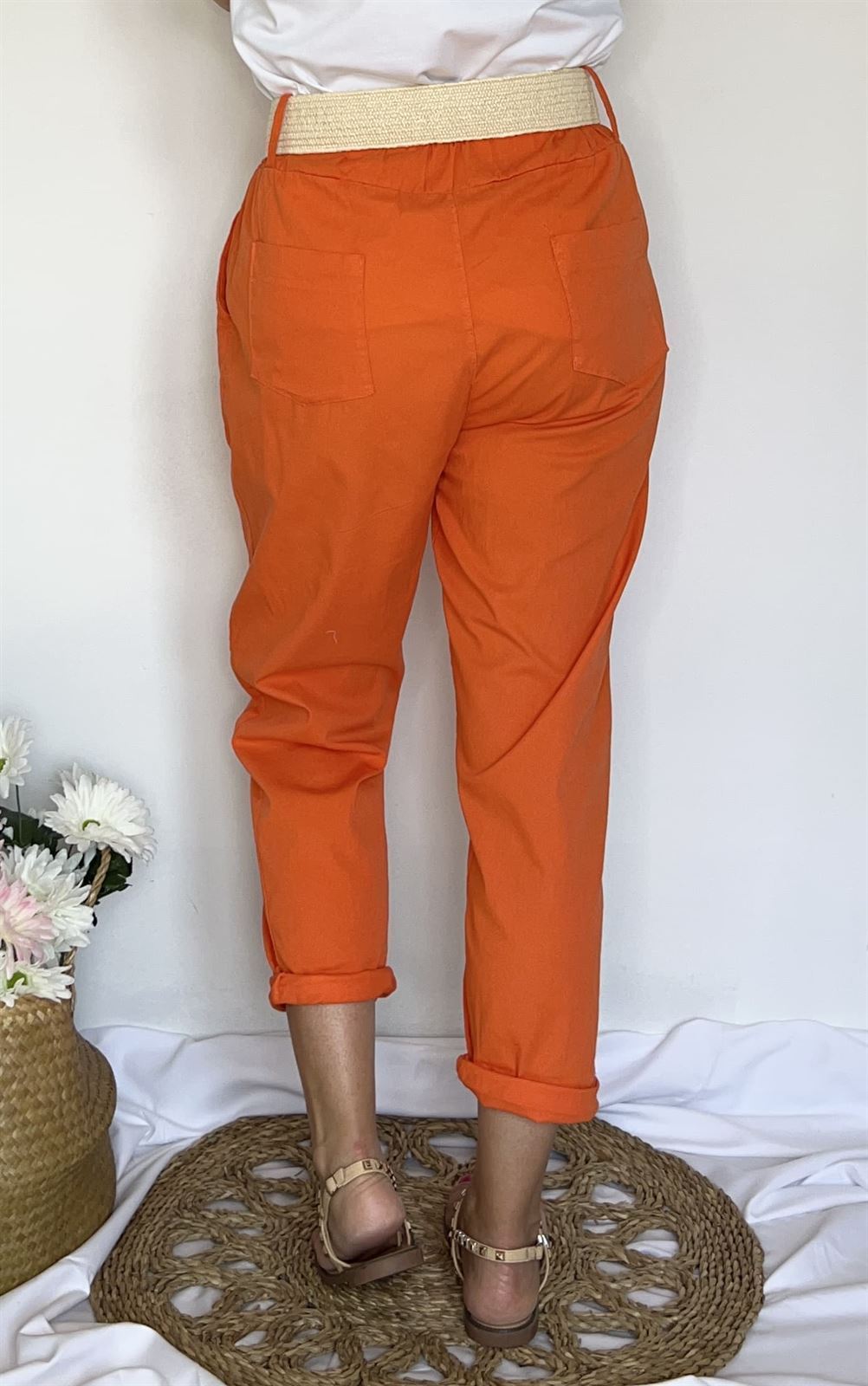 PANTALÓN CINTURÓN NARANJA - Imagen 3