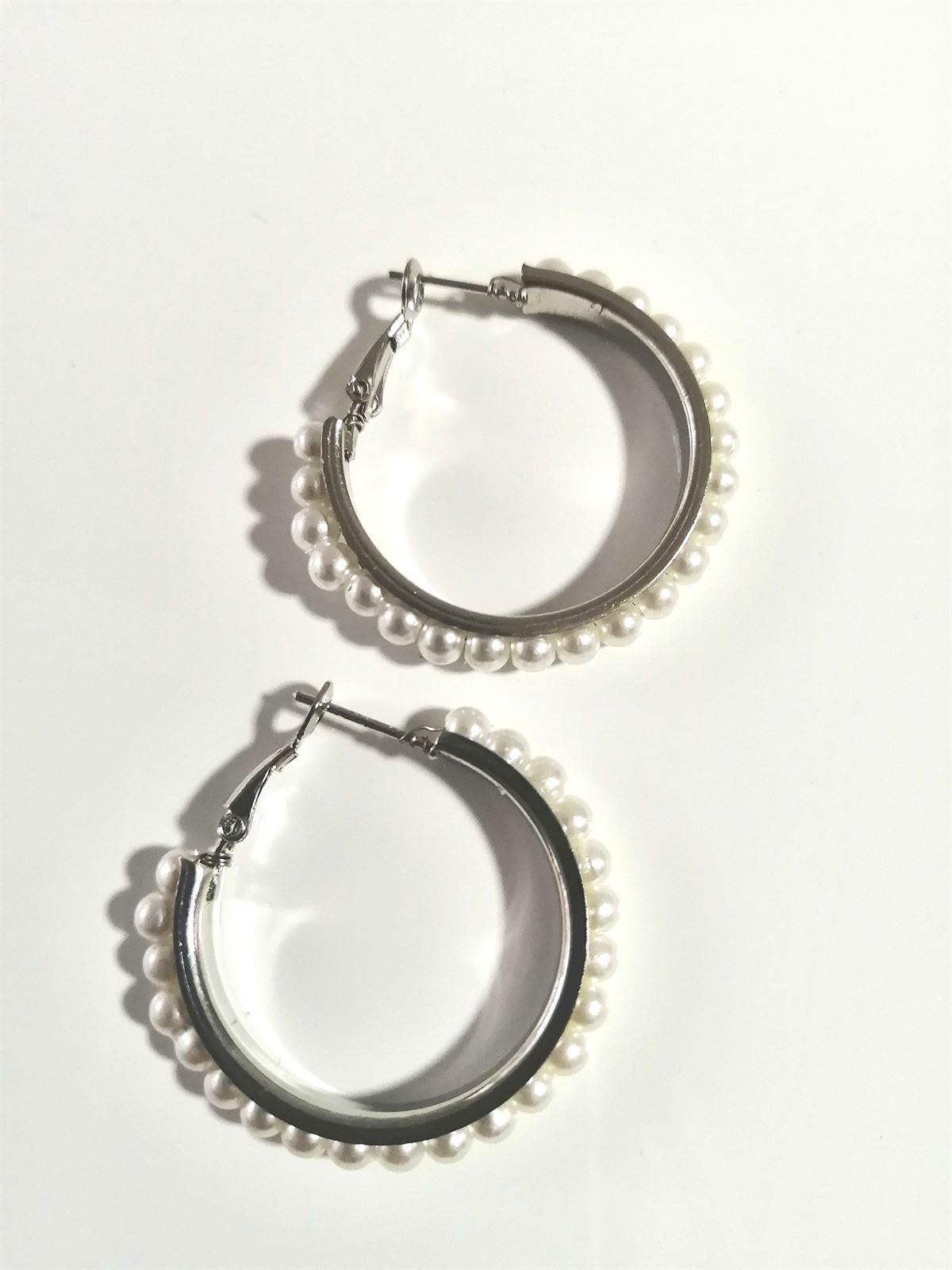 PENDIENTES ARO CON PERLAS - Imagen 2