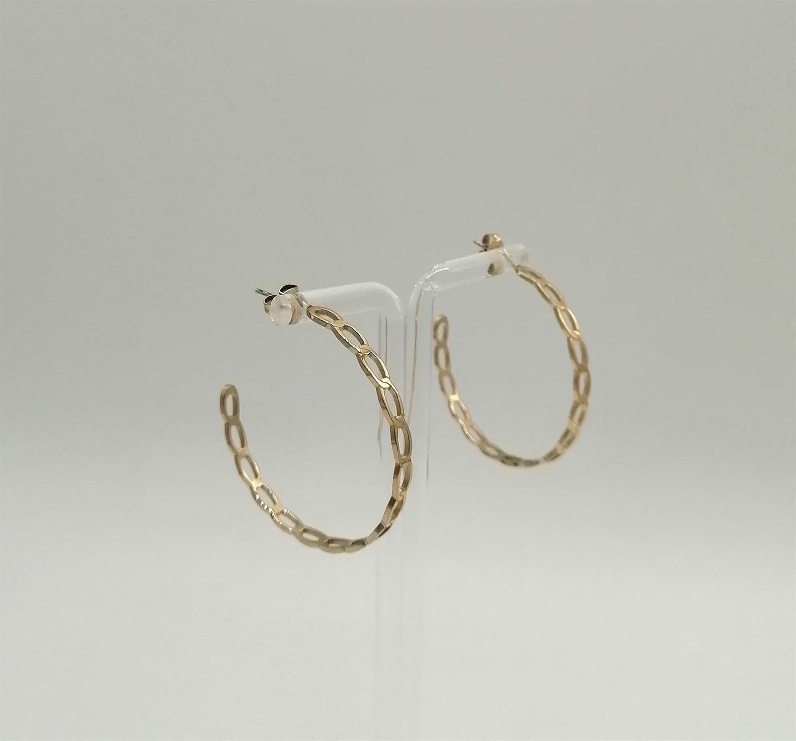 PENDIENTES ARO ESLABONES DORADOS - Imagen 2