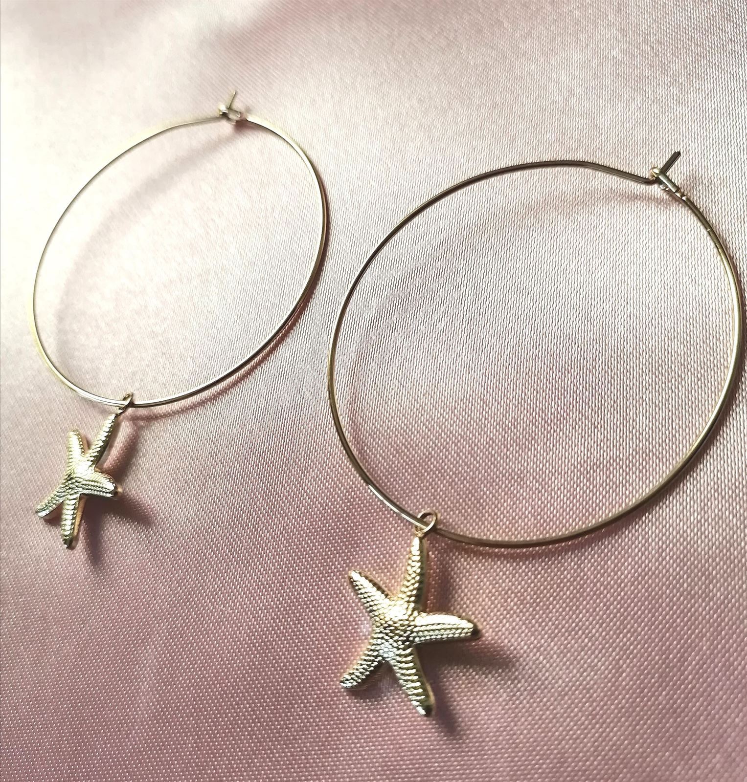 PENDIENTES AROS ESTRELLA - Imagen 1