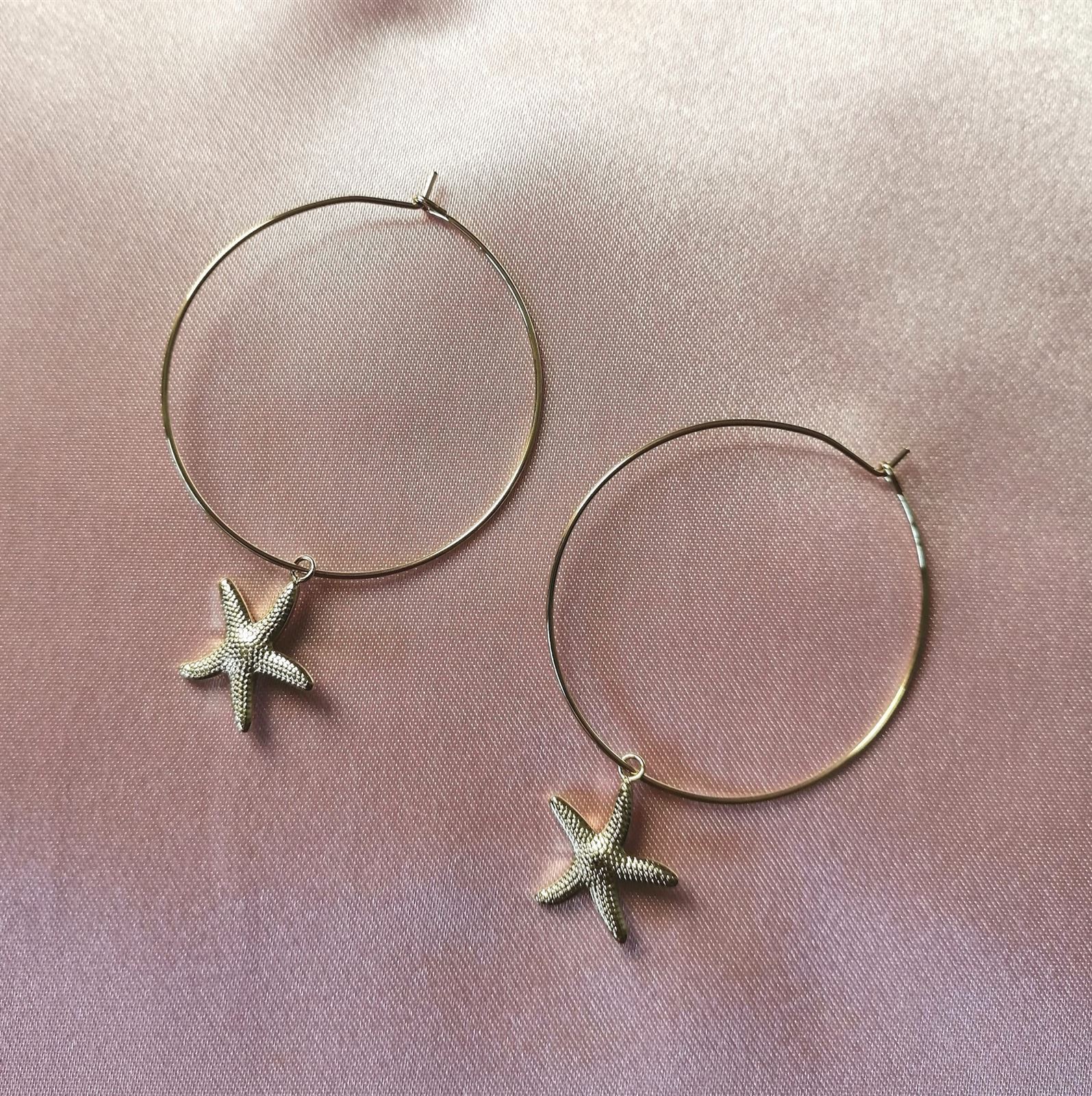 PENDIENTES AROS ESTRELLA - Imagen 2