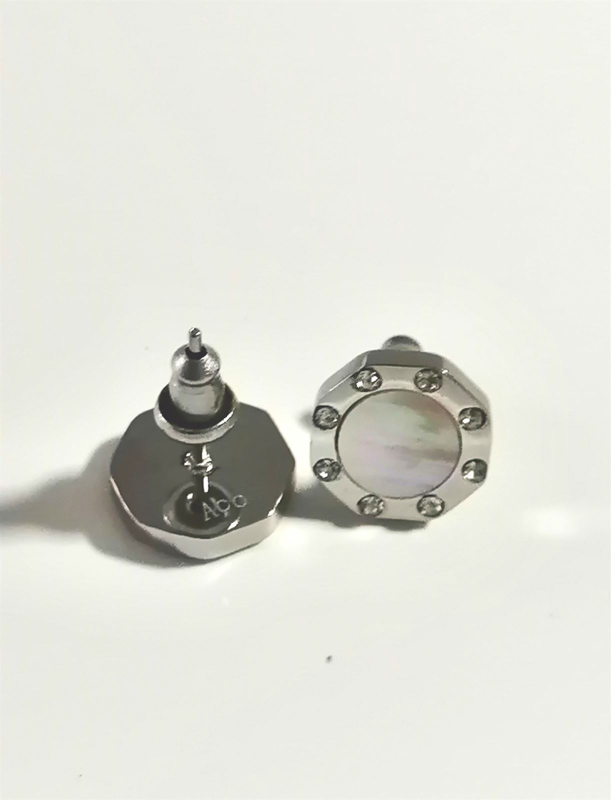 PENDIENTES BOTÓN PLATEADO - Imagen 2