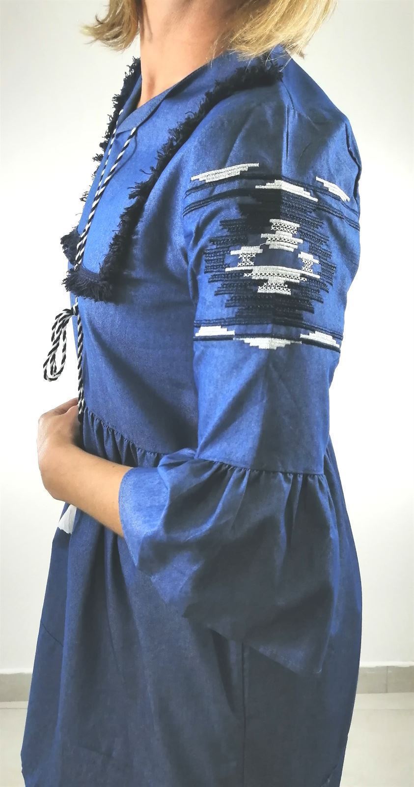 VESTIDO DENIM BORDADOS - Imagen 5